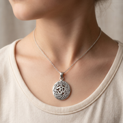 OM Stylish 925 Sterling Silver Pendant with Chain for Girls & Women